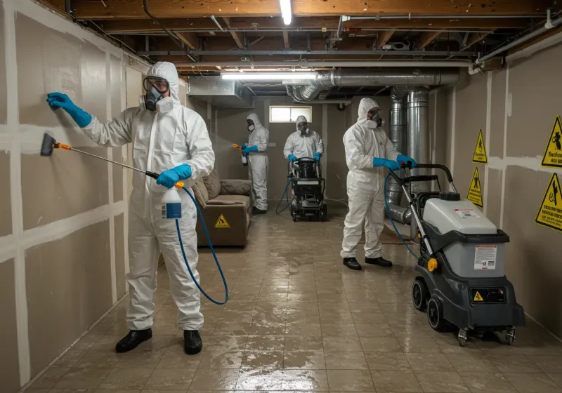 Basement Moisture Removal and Structural Drying process in Alamo, TX
